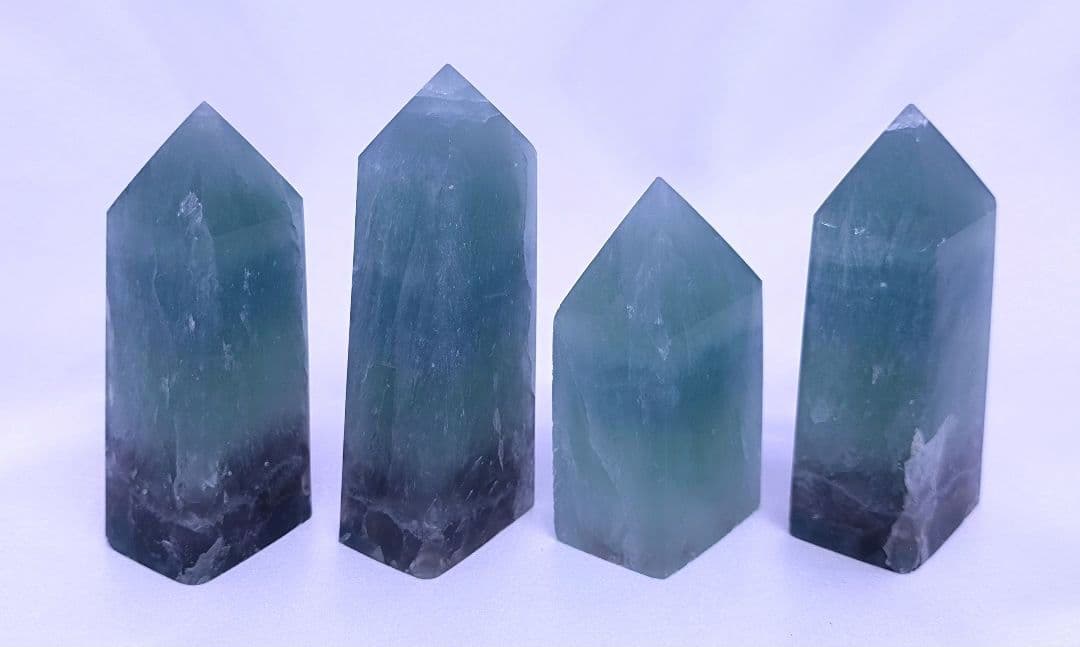 ブルーフローライト　タワー　4本セット　四角柱　ポイント　直感　集中力　判断力