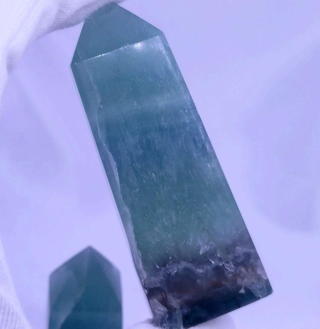 ブルーフローライト　タワー　4本セット　四角柱　ポイント　直感　集中力　判断力