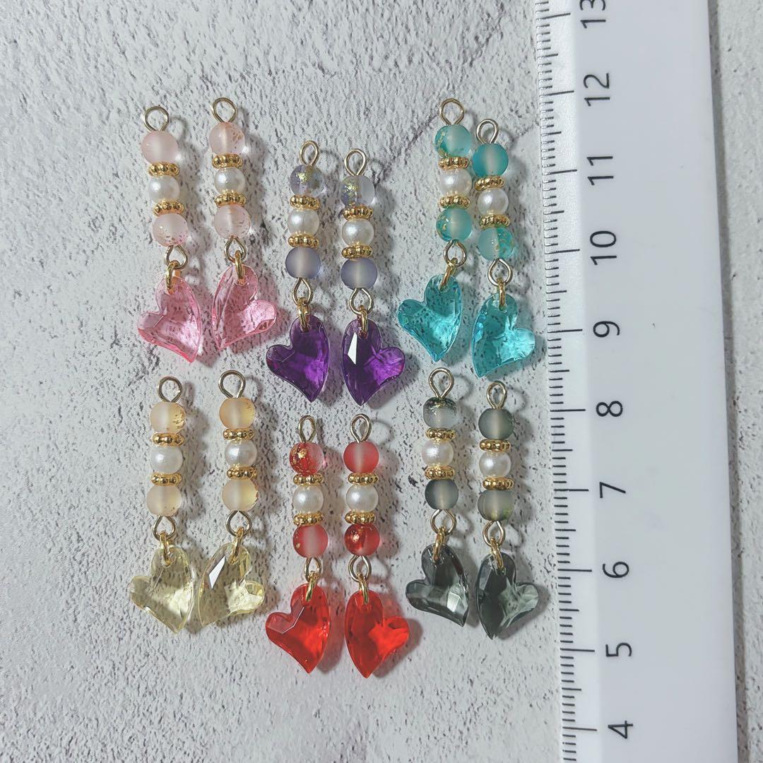 No.216 ハート　シンプルチャーム　6ペア