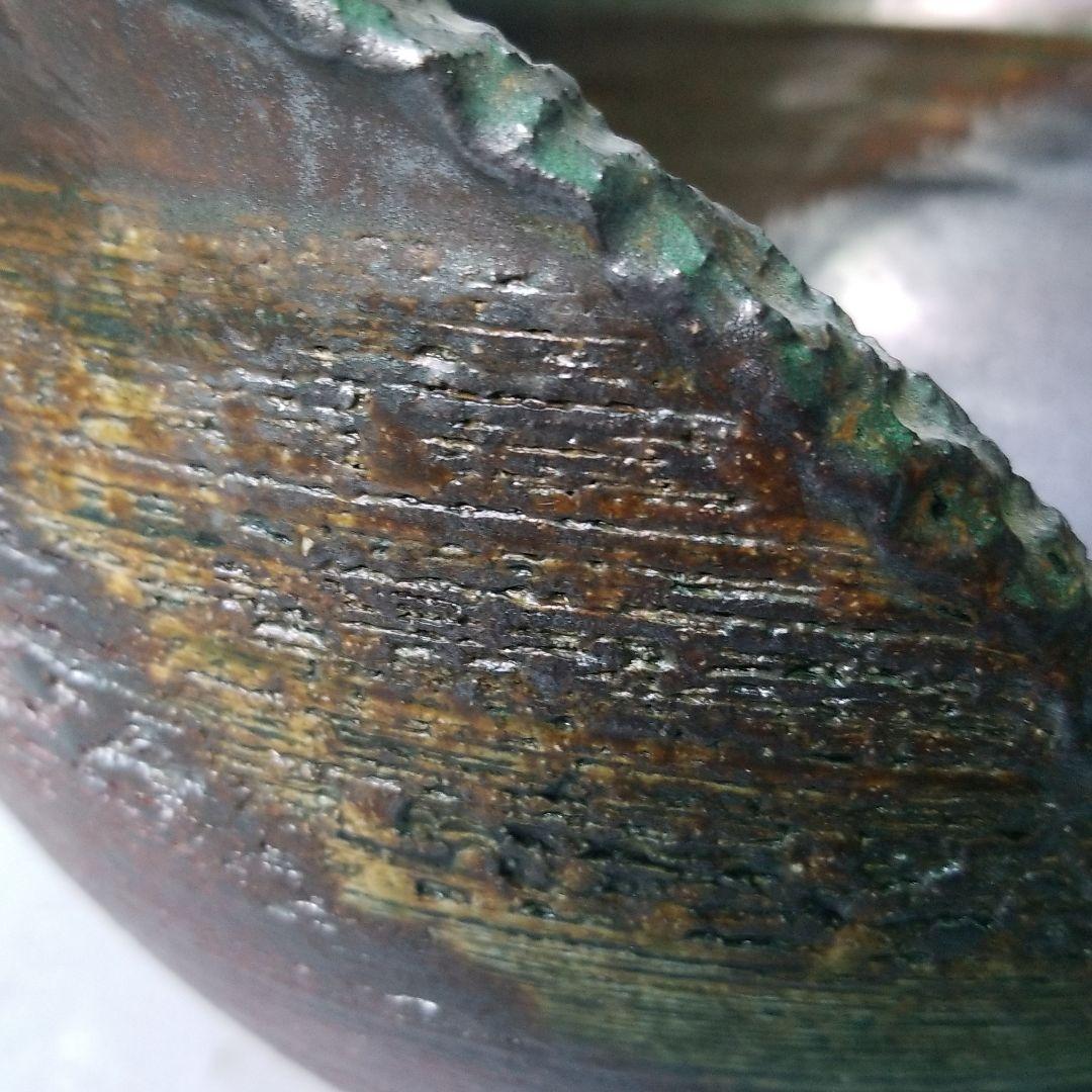 信楽焼 花入れ 手桶松皮 高さ３０cm