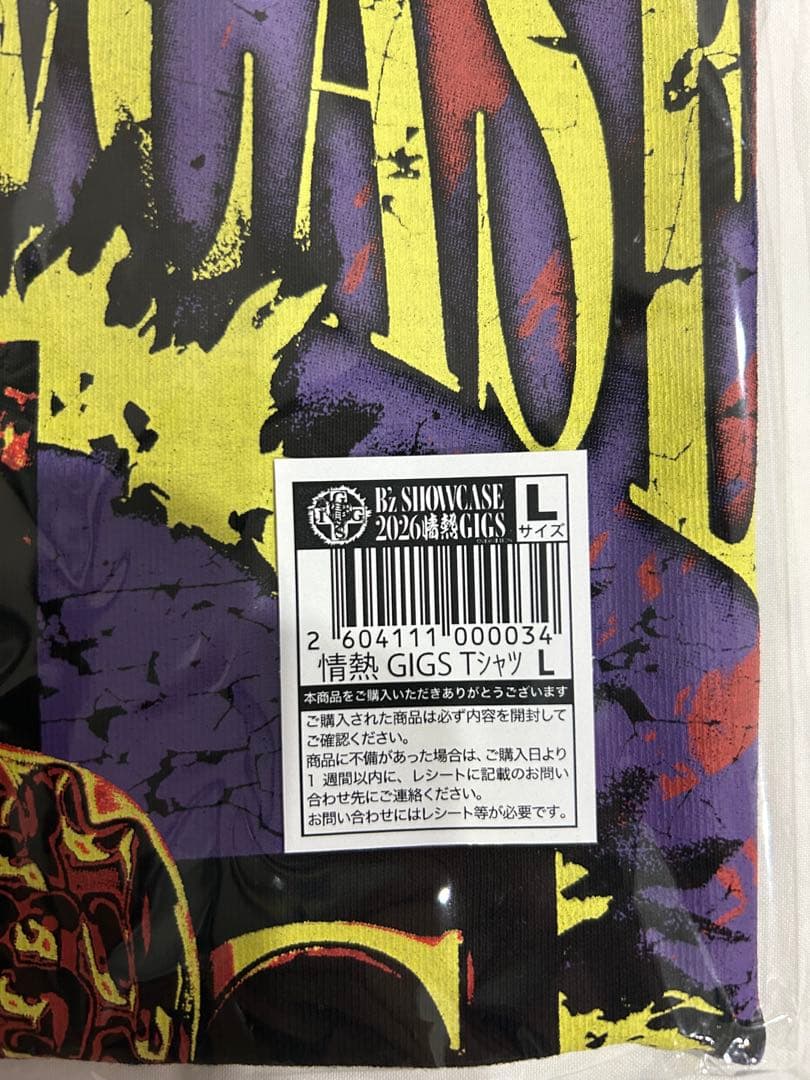 【新品未開封】B’z SHOWCASE 2026 情熱GIGS TシャツLサイズ