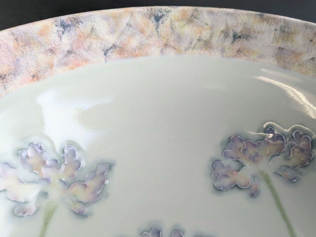 彩磁蓮華草文大鉢