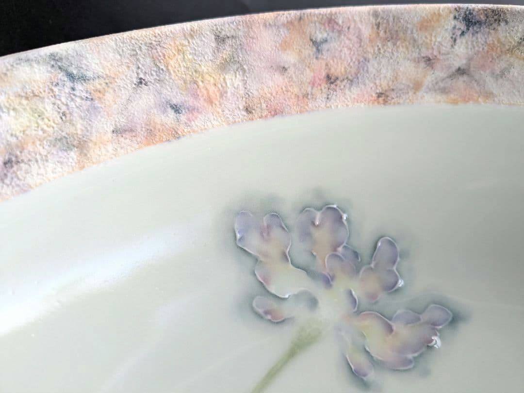 彩磁蓮華草文大鉢