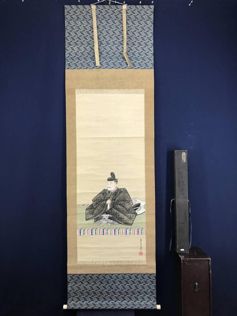 真作/小柴守直/天神図/学問の神様/菅原道真公図/掛軸☆宝船☆AH-666