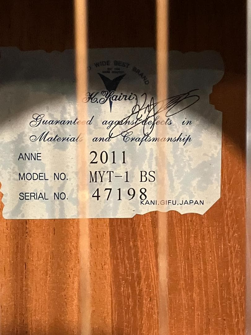 K.Yairi MYT-1 BS 2011年製 日本製　ヤイリ