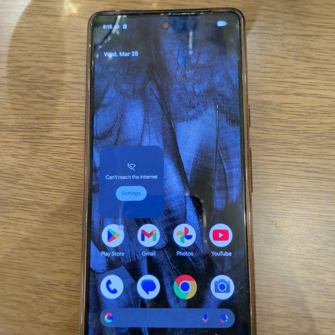 Google Pixel 7 本体 黒 画面にひびあり