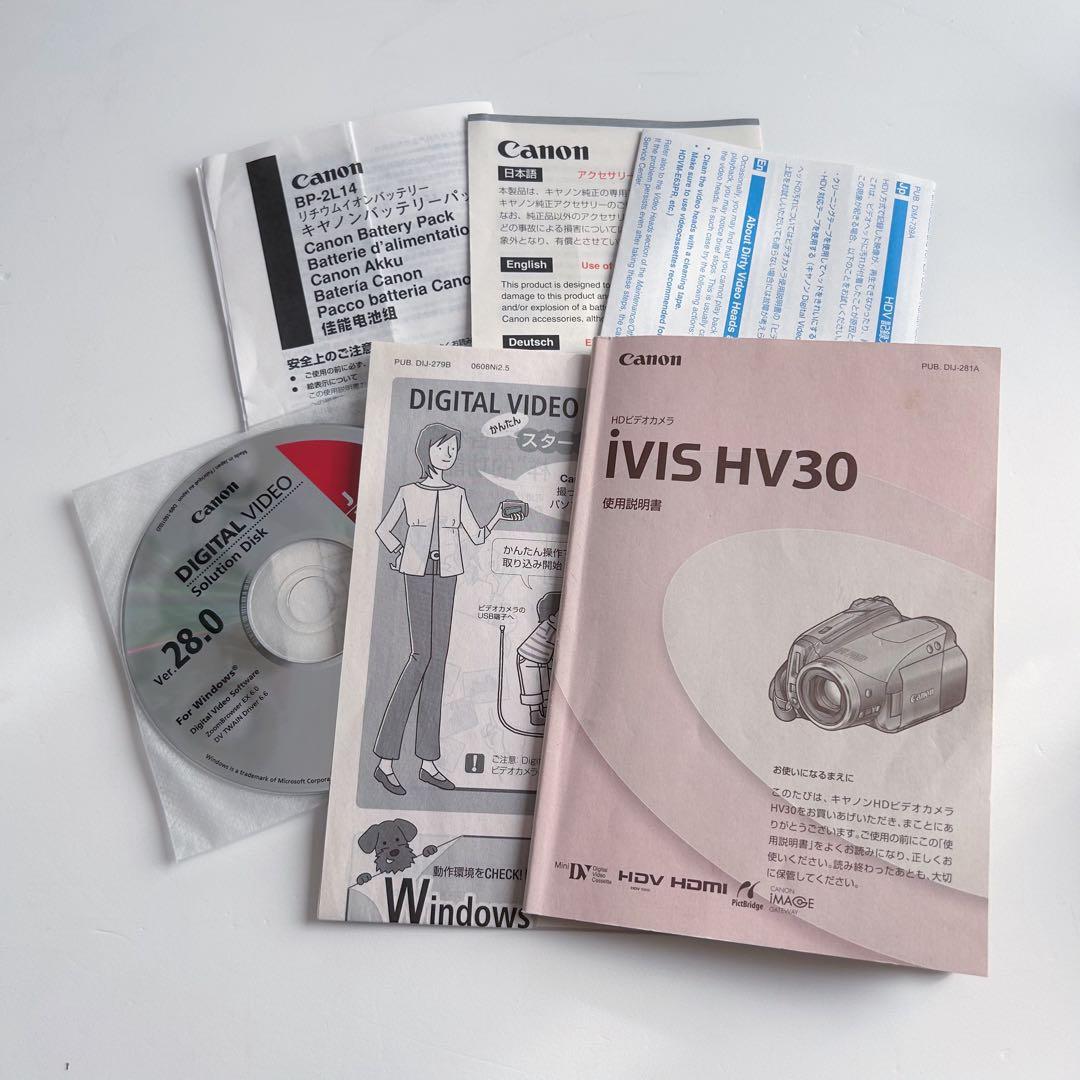 中古Canon iVIS HV30 ビデオカメラ本体・付属品・オプション品セット