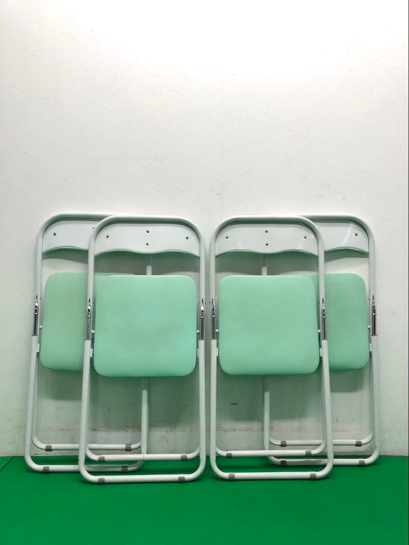 ☆引き取り限定販売☆折りたたみ椅子　4脚セット　ミント