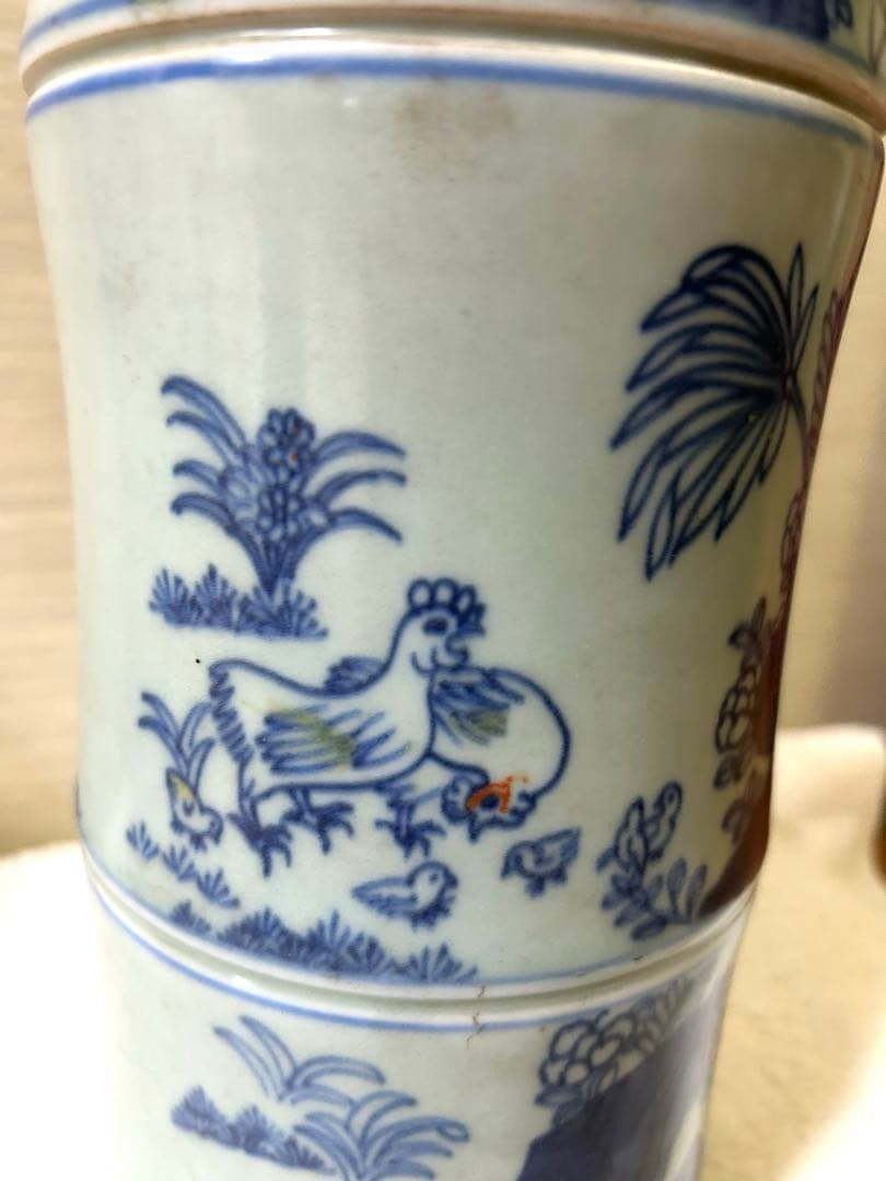 中国古美術　清時代染付花瓶　花入れ