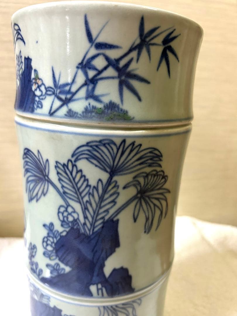 中国古美術　清時代染付花瓶　花入れ