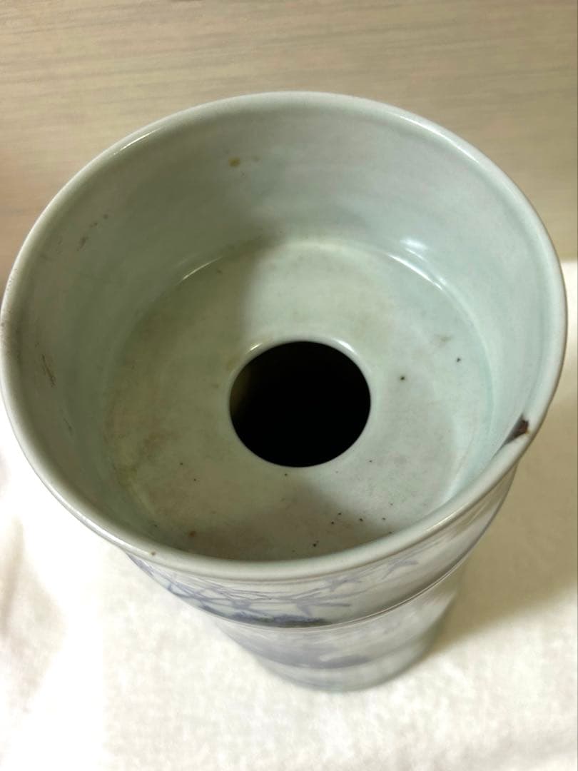 中国古美術　清時代染付花瓶　花入れ