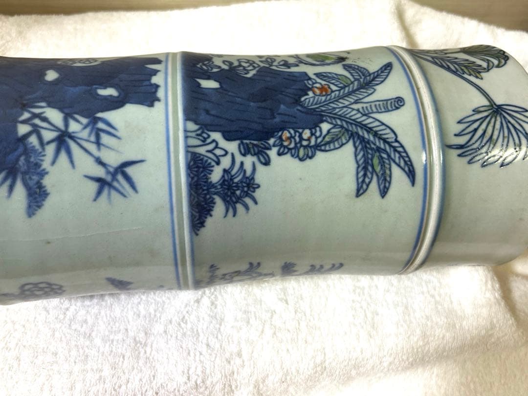 中国古美術　清時代染付花瓶　花入れ