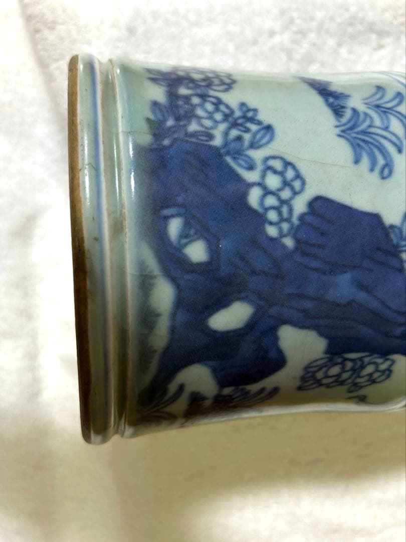 中国古美術　清時代染付花瓶　花入れ