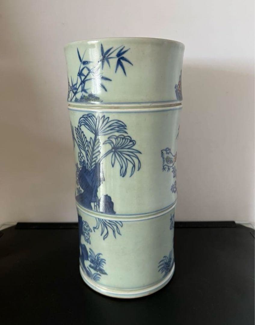 中国古美術　清時代染付花瓶　花入れ