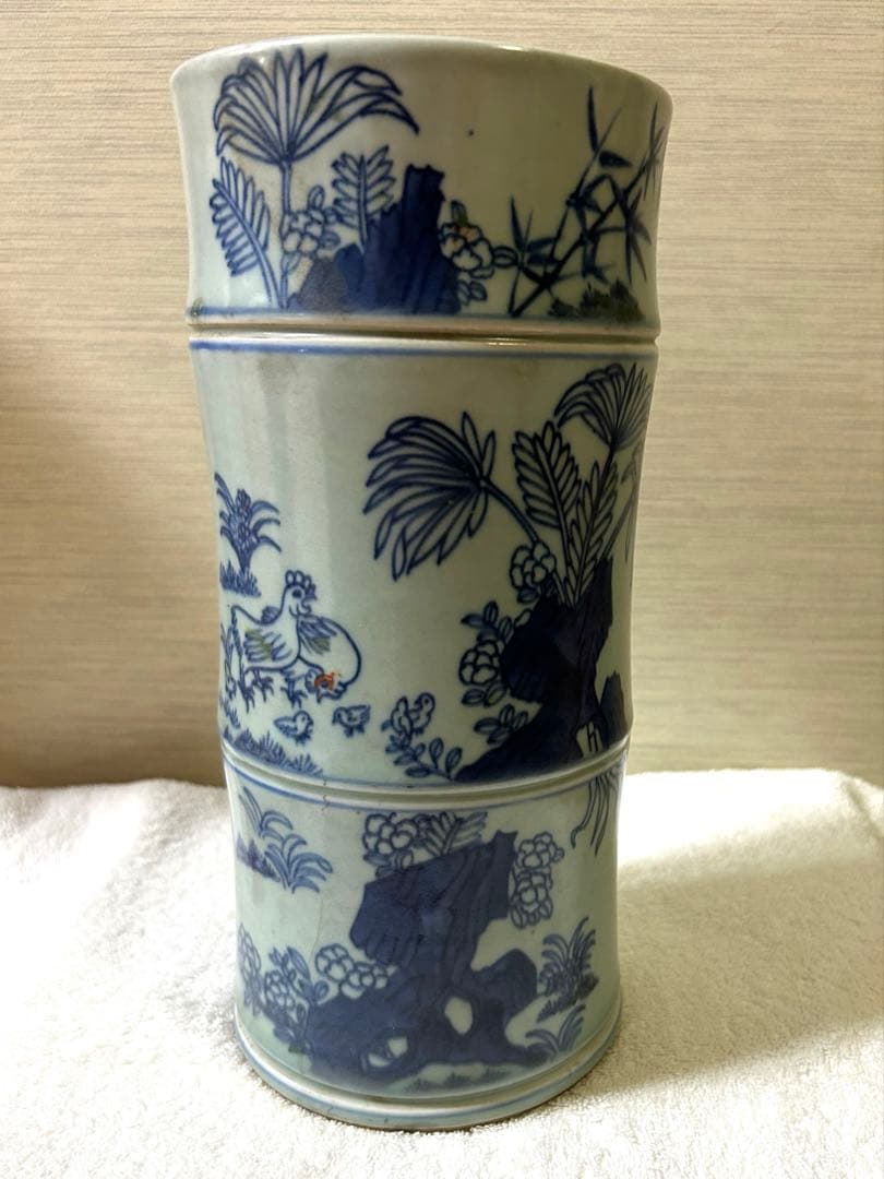 中国古美術　清時代染付花瓶　花入れ