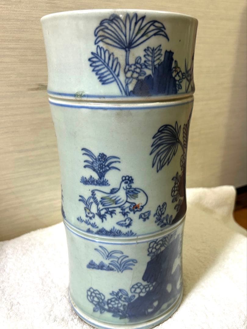 中国古美術　清時代染付花瓶　花入れ