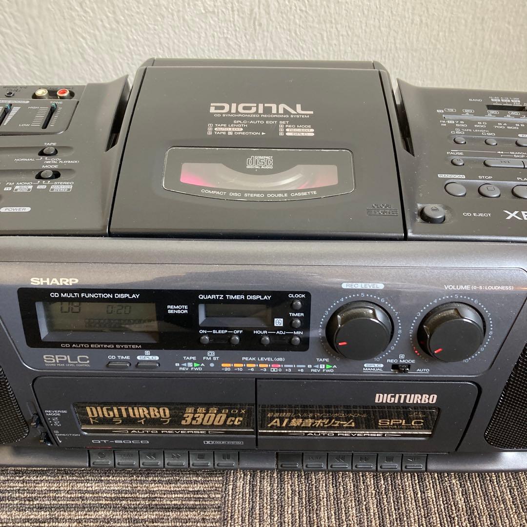 SHARP CD ステレオダブルカセット QT-80CD 時刻表示未確認