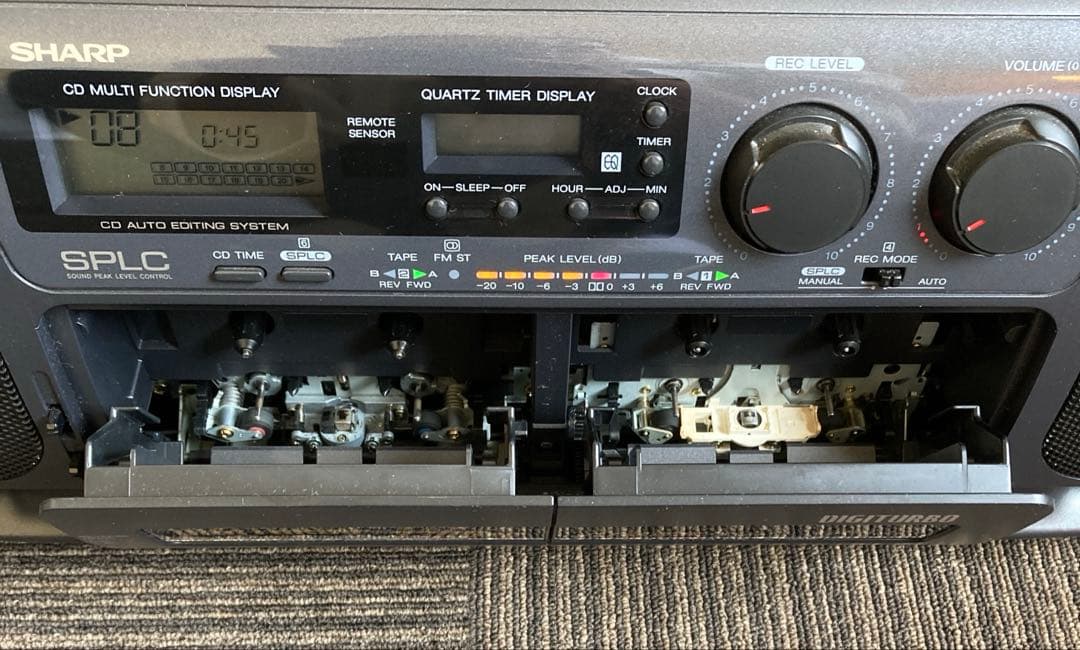 SHARP CD ステレオダブルカセット QT-80CD 時刻表示未確認