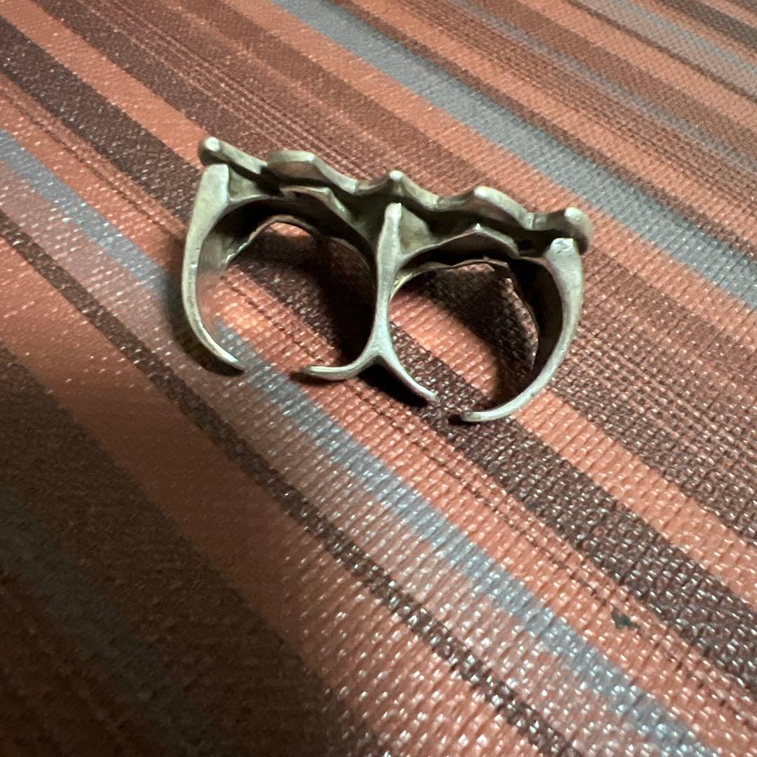 リングシルバー925製 【サイズ調整可】双指リング