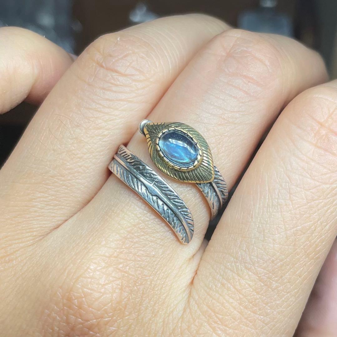 天然石リング　アクアマリン　濃空色　高透明　SV925刻印　男女兼用