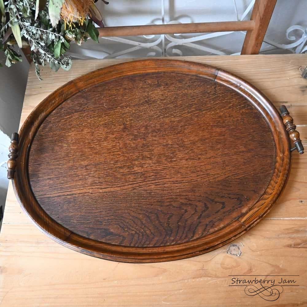 L3705-260 英国アンティーク オーク キッチントレイ トレイ カフェ