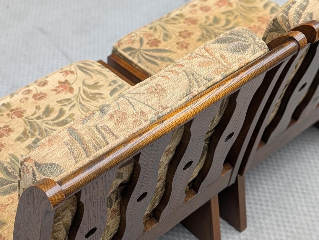 2脚セット☆三越家具／カントリーハウス／三越ブルージュ／サイドチェア／2Pソファ