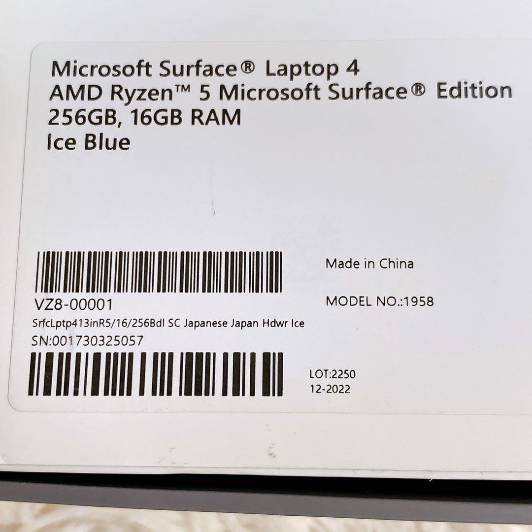 Windowsノート本体 Surface laptop 4 16GB SSD 256GB Ryzen5