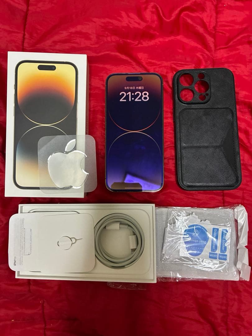 美品 iPhone14 pro ゴールド 256GB 77% SIMフリー