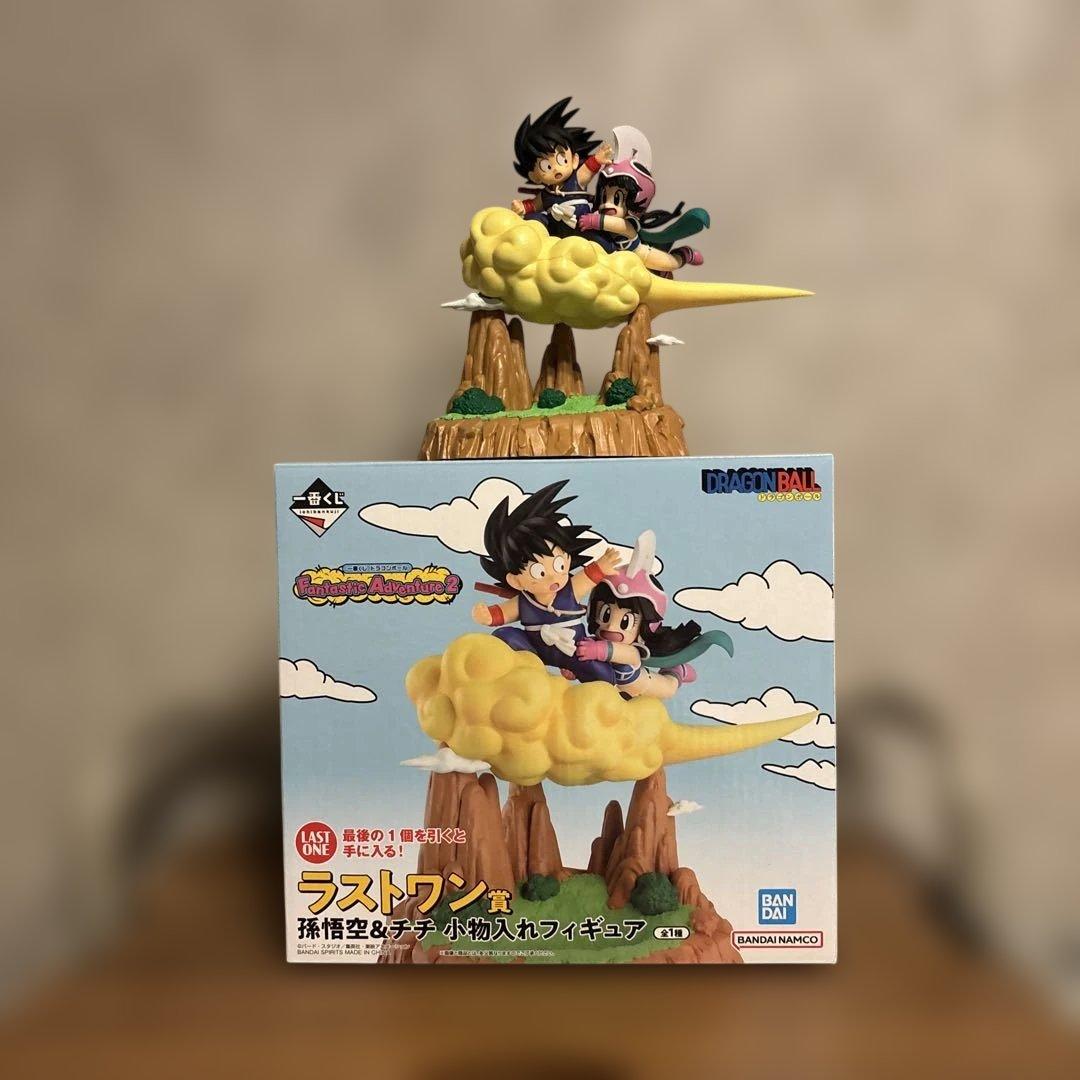ドラゴンボール　一番くじ　ラストワン賞　孫悟空&チチ　小物入れフィギュア