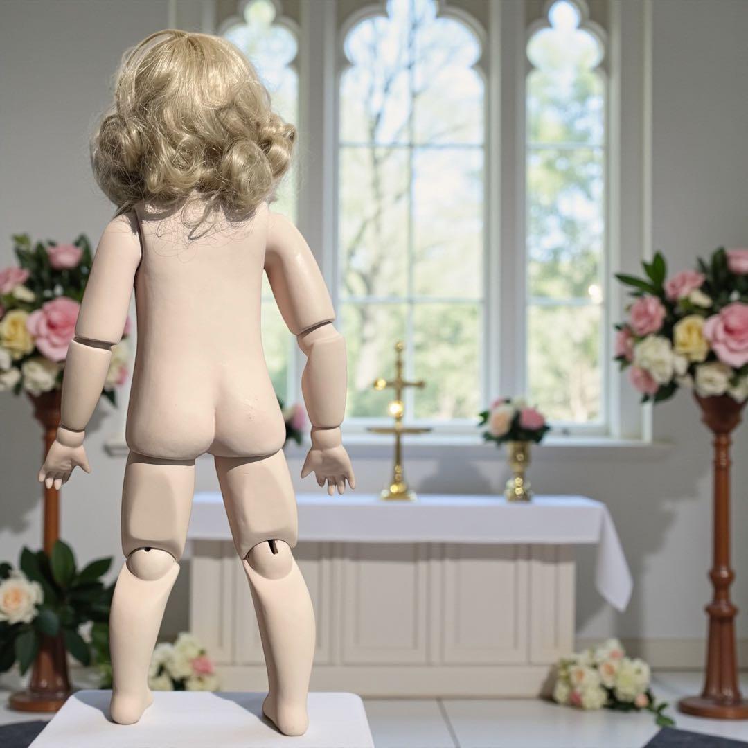 ユミカ ビスクドール ジュモー ブルー ベルベット ドレス ボネ バッグ