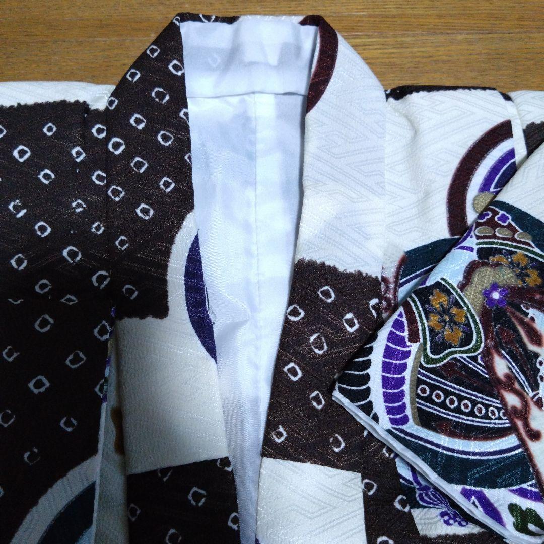 足袋雪駄付き★三歳★男の子★青緑色被布＆茶白着物