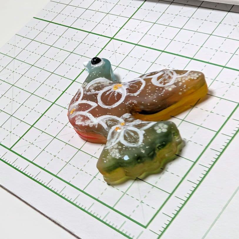 鳩　レジンヘアゴム　試作