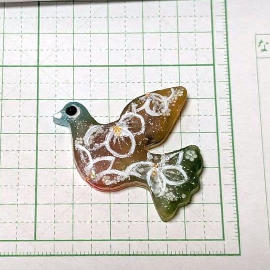 鳩　レジンヘアゴム　試作