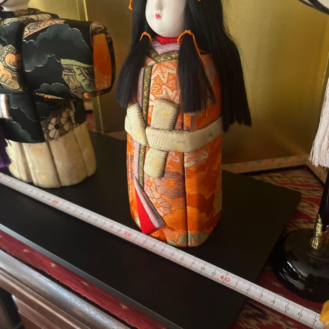 木目込人形 伝統的な衣装　ぼんぼり金屏風付き