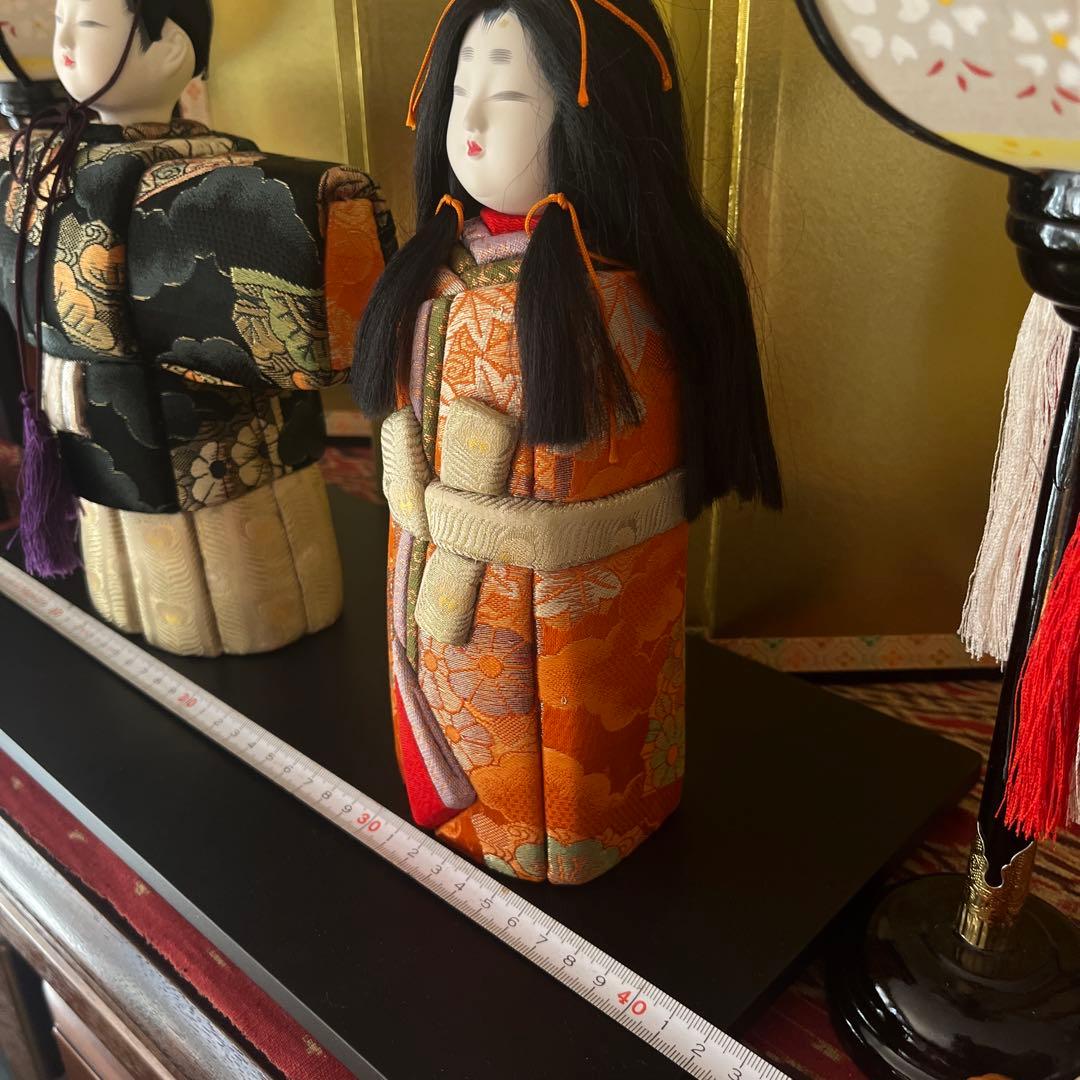 木目込人形 伝統的な衣装　ぼんぼり金屏風付き