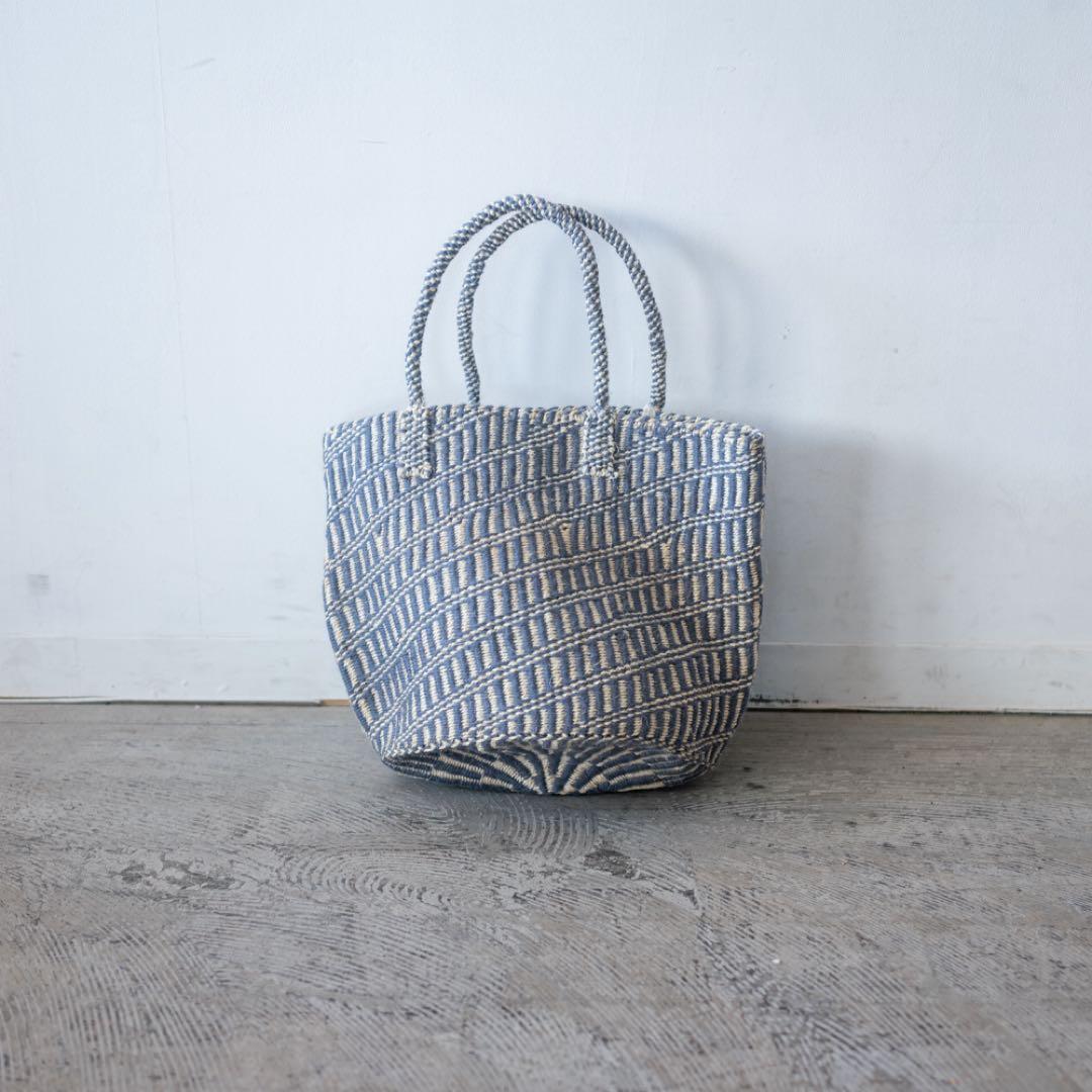 サイザルバッグ ケニア カゴバッグ ウール編み込み 丸底 ハンドバッグ