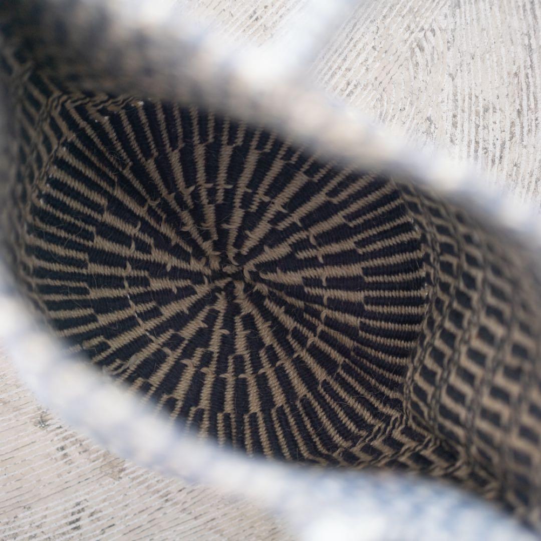 サイザルバッグ ケニア カゴバッグ ウール編み込み 丸底 ハンドバッグ