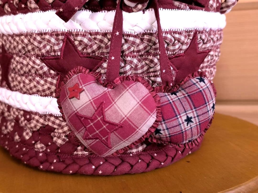 ⭐️アメリカンカントリー雑貨❤️スター★★★いっぱいラウンド編み込みバスケット