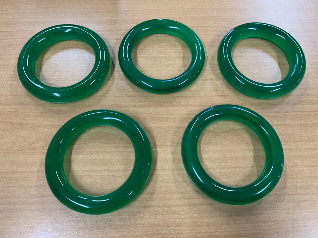 中国 時代物 天然石 腕輪 5点 古置物 古擺件 中国古美術 古美味 翡翠？