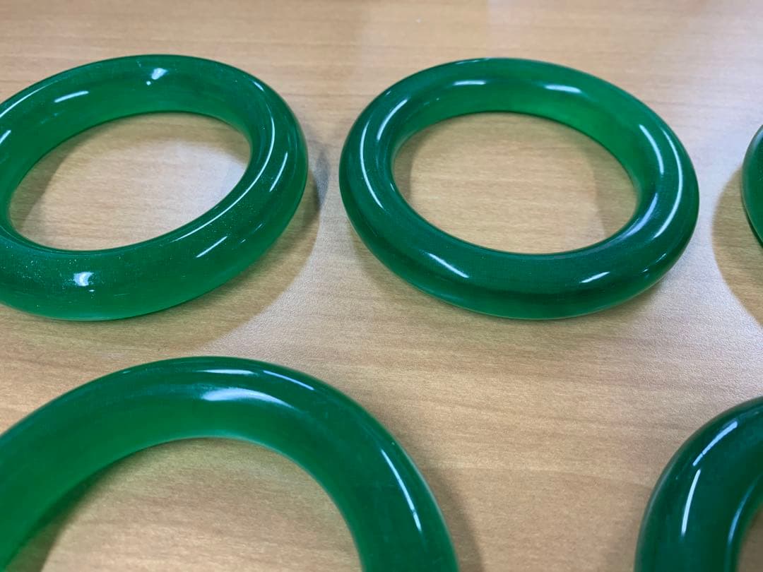 中国 時代物 天然石 腕輪 5点 古置物 古擺件 中国古美術 古美味 翡翠？