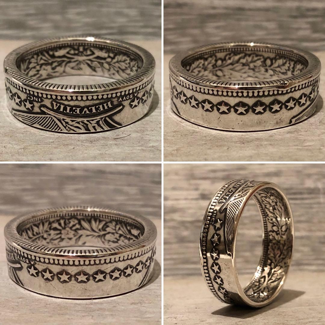 スイス　2フラン銀貨　リング