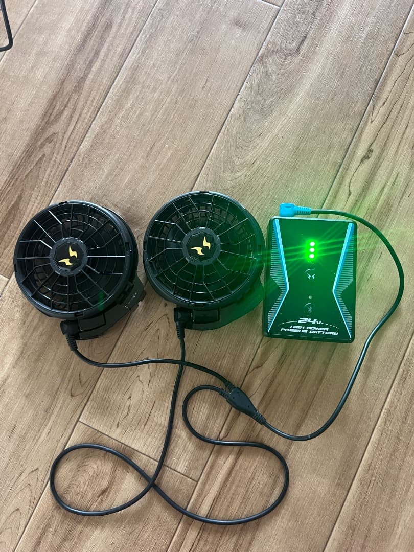 空調風神服　24Vハイパワーファン・リチウムイオンバッテリー　セット