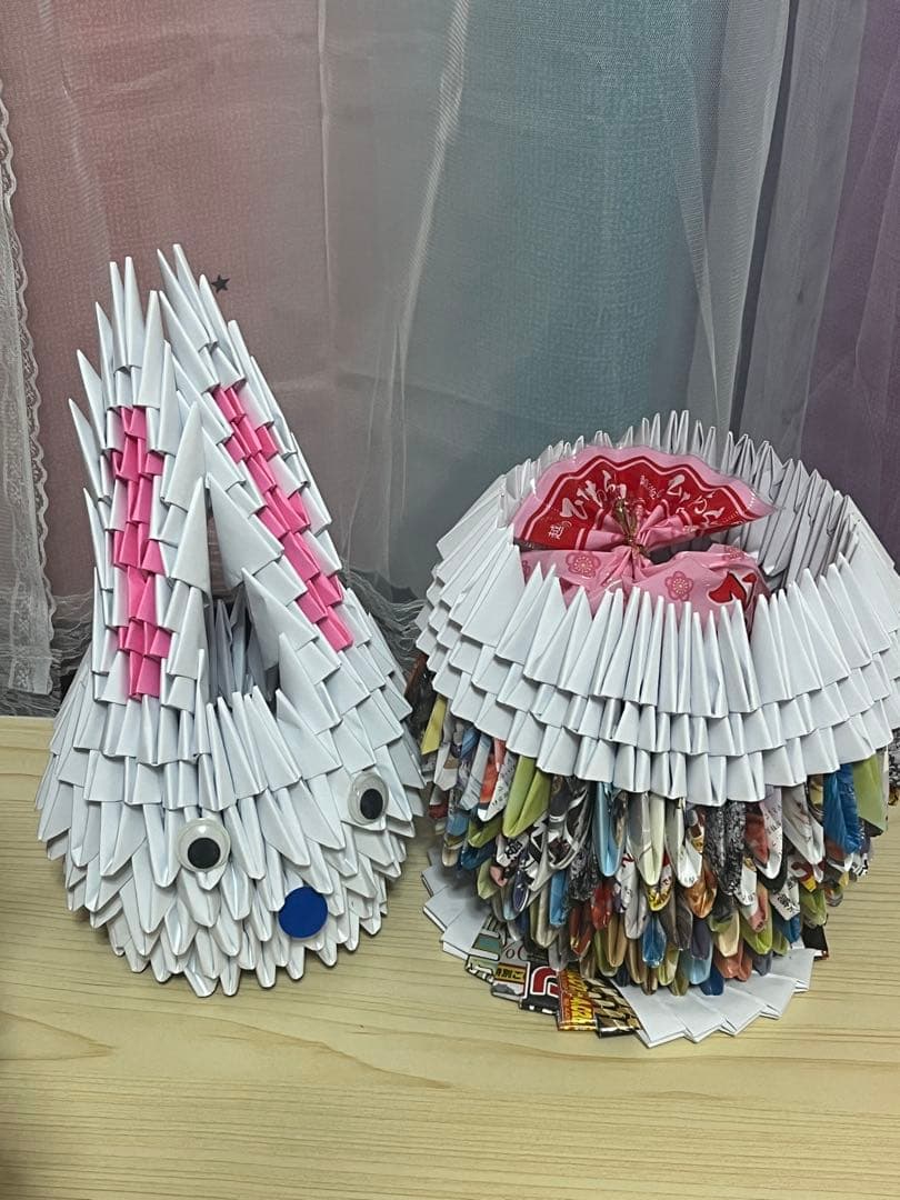 ハンドメイド 兎 猫 ウサギ ネコ 置き物 手作り