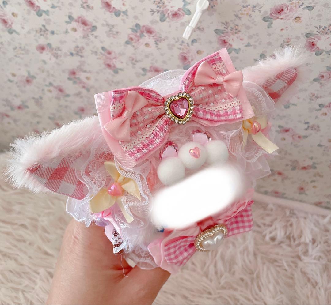 １２cmぬい服ちびぐるみ♡韓国ゆめかわ姫系♡ねこの着ぐるみ♡淡ピンク