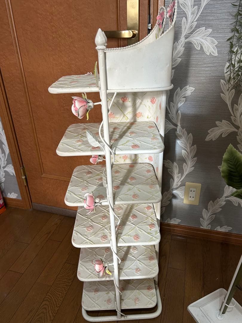 希少品★レトロ エレガントローズアイアンシリーズ　スリッパ＆シューズラック