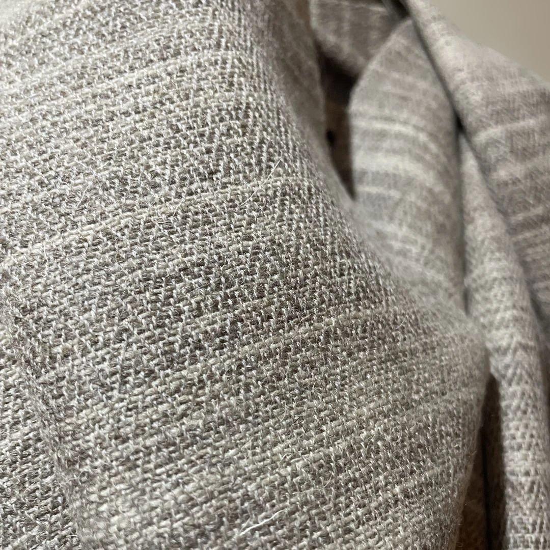 ヤクウール大判ストール　無染色　天然繊維　手織りショール