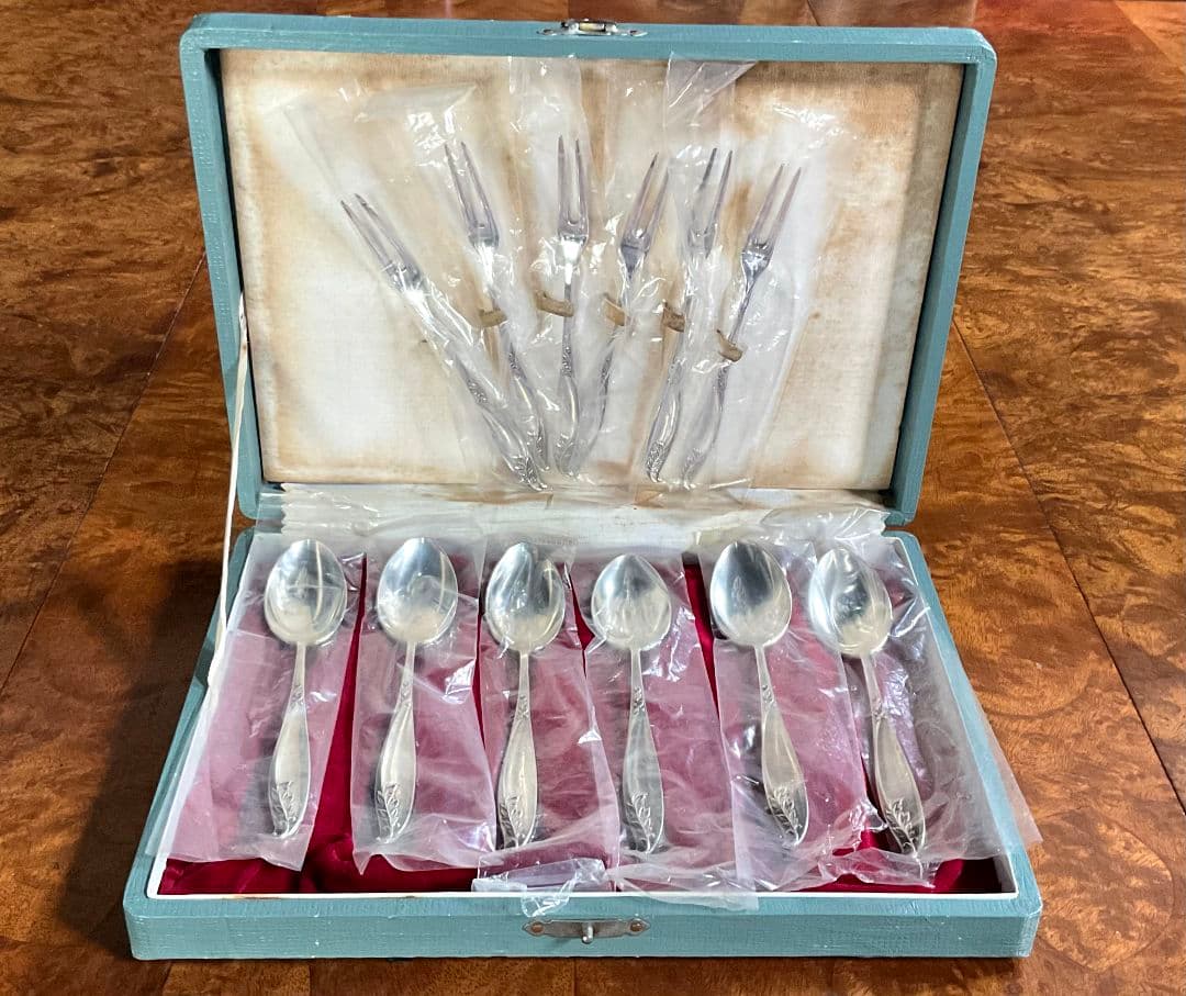 カトラリーセット　スプーン6本　フォーク6本　銀製　シルバー850　126g