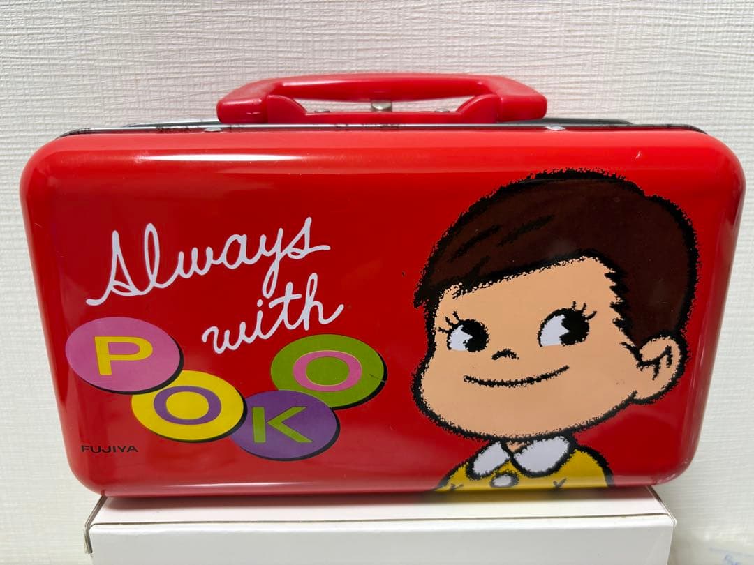 レトロ　希少　不二家Peko Poko トランク缶ケース