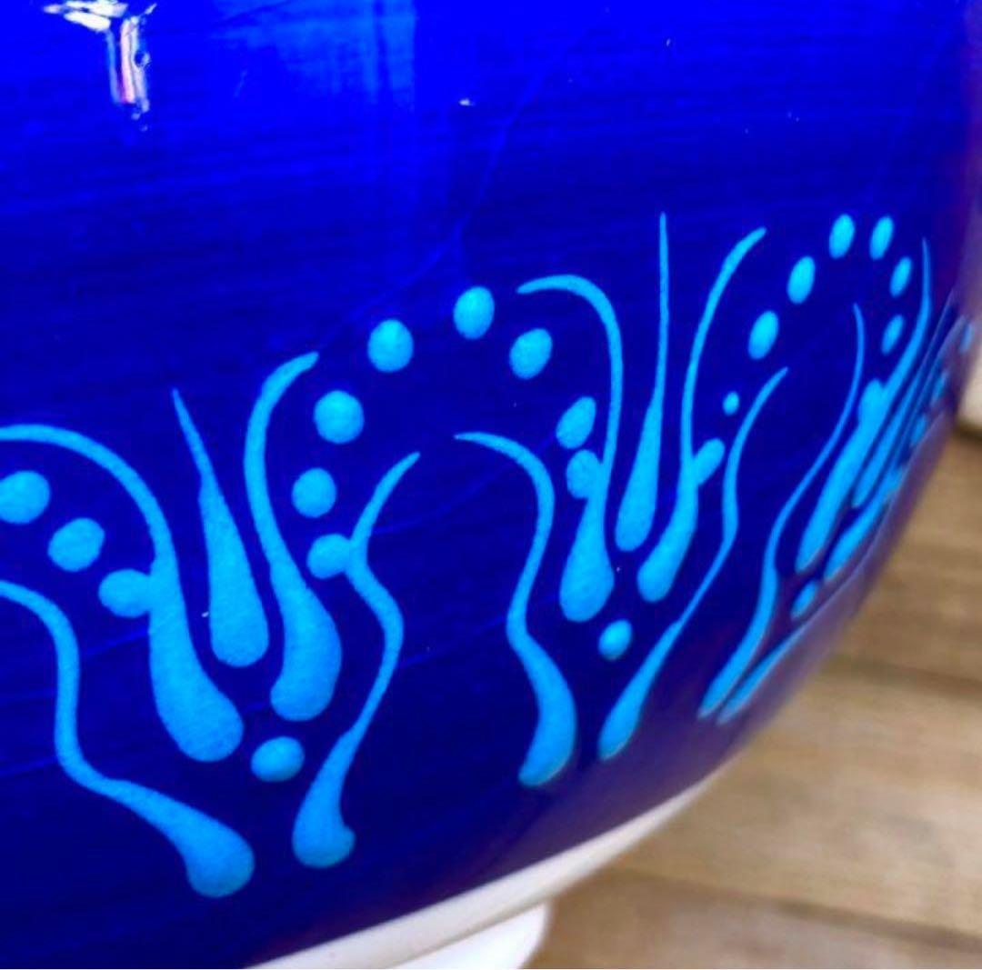 直径22cm☆新品☆【トルコ】ボウル皿 ＊ブルー＊ キュタフヤ陶器 ハンドメイド