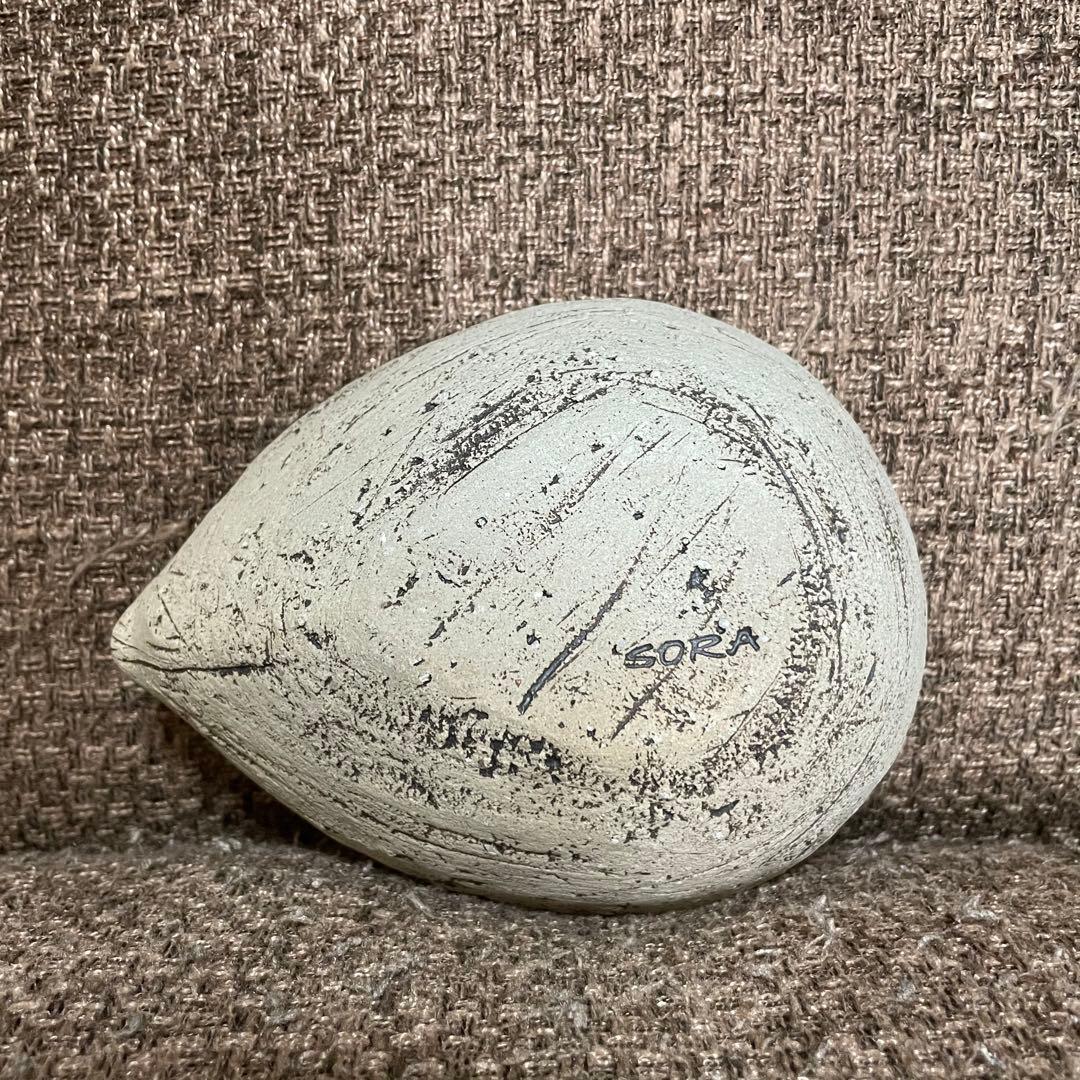 作家 陶工房SORA 土田空 リム皿 舟形鉢 小鉢 白釉 焼きしめ 新品未使用